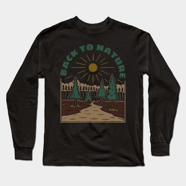 BACK TO NATURE Long Sleeve T-Shirt by teeszone_design